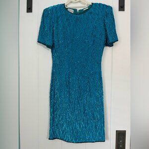 Vintage Stenay Sequins Beaded Party Cocktail Dress